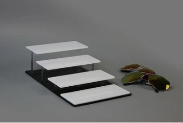 4 Tier Acrylic Sunglasses Glasses Display Rack Jewelry Cosmetic Stand Holder Panel