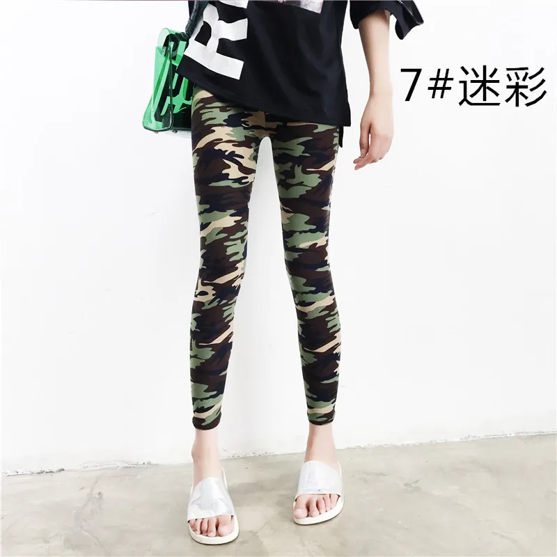 2021 Camouflage Womens for Leggins Graffiti Style Slim Stretch Trouser Army Green Leggings Deportes Pants | Женская одежда