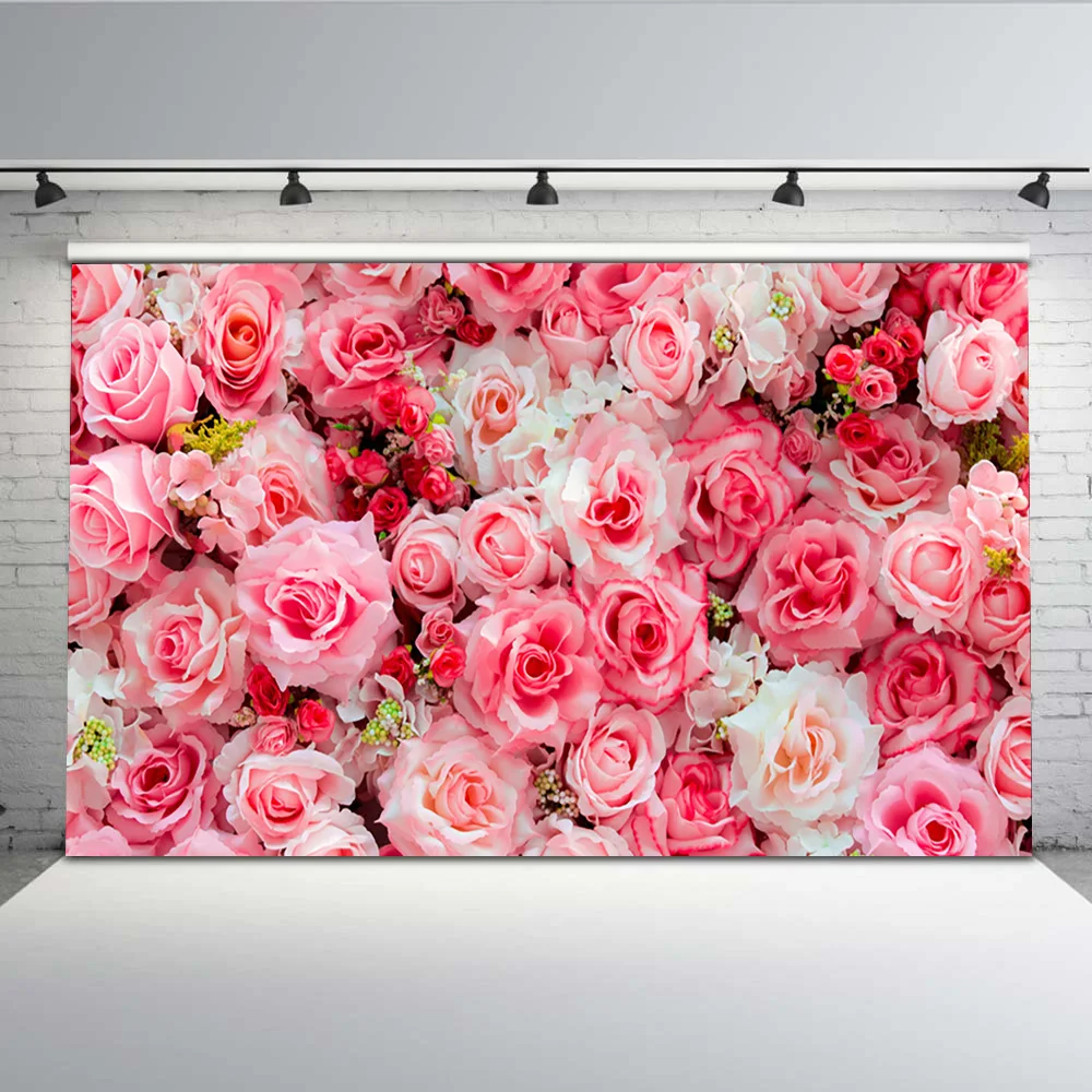 

Mehofoto Pink Rose Background for Photography Mother's Day Photo Backdrop Romantic for Photographers Photo Shoot MW-080