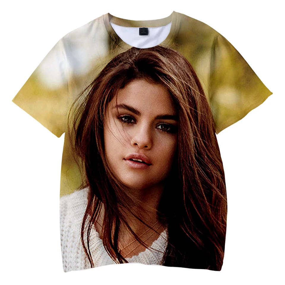 Selena Gomez/Детская футболка с 3D принтом Летняя Повседневная рубашка для мальчиков и