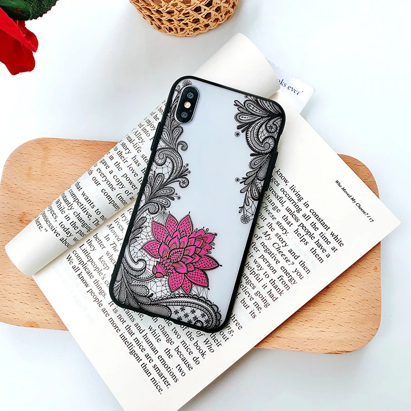 Цветочный 8 plus узорчатый Мягкий ТПУ + PC чехол для iPhone X XR XS MAX 5 5S se 6 6s 7 девчачьи чехлы