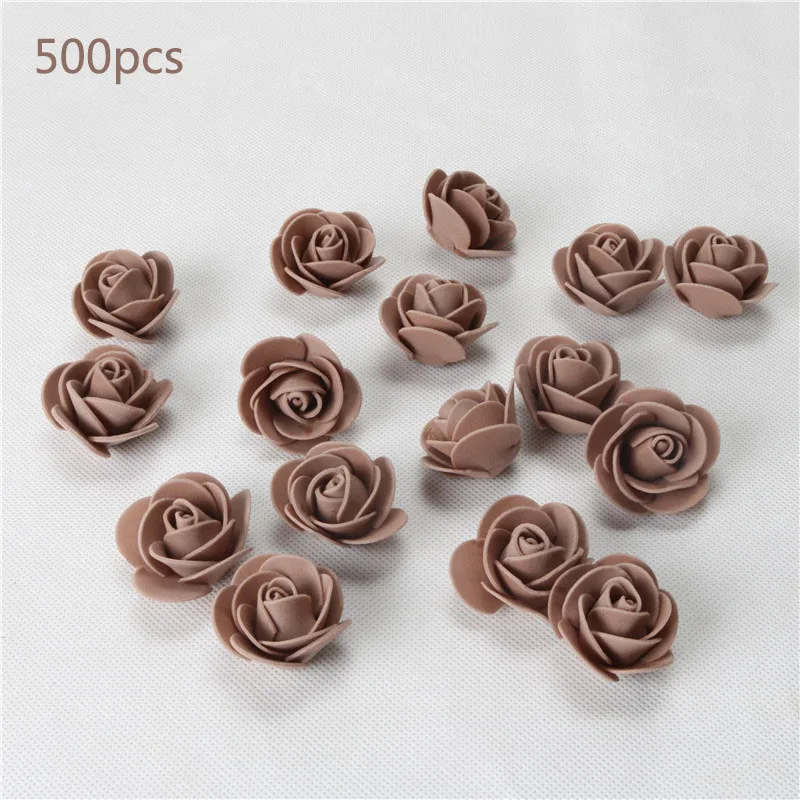 500pcs 500 шт Роза Медведь Цветок голова 3,5 см в диаметре бутон шелк Салли искусственные цветы для украшения diy медведь Роза - Цвет: 500pcs