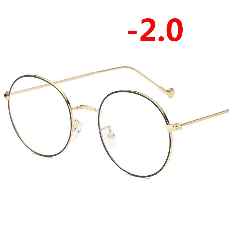 Stmyopia 200 1,0-1,5-2,0-6,0 готовые очки для близорукости унисекс Ультра-светильник металлическая Золотая оправа Очки для близорукости с градусом - Цвет оправы: Stmyopia 200
