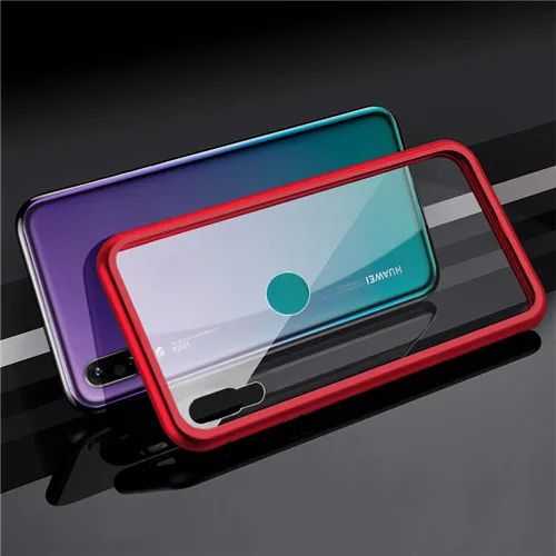 red-clear Магнитный чехол для телефона huawei p30 pro, магнитный чехол s для huawei P20 lite honor 8x10, металлический p20lite p30pro honor 8x p 30, чехол - Цвет: red-clear