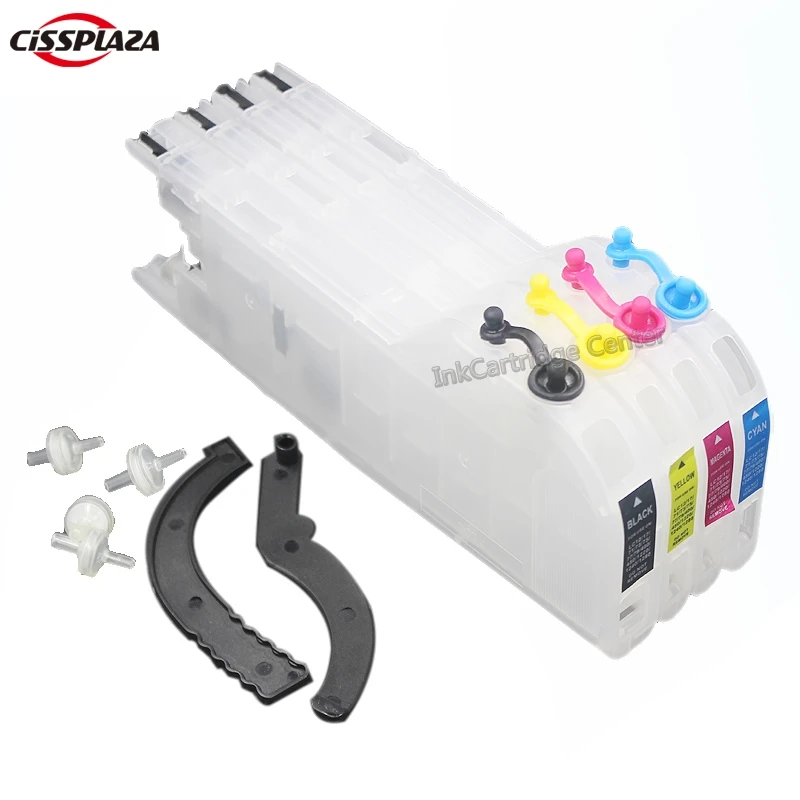 

CISSPLAZA 1set compatible for Brother MFC-J280W J430W J435W DCP-J525N J925N J525WDCP-130C 135C Refillable Ink Cartridges Long