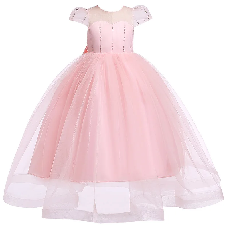 AiLe Rabbit 2019 Summer Girls 9 Years Dress Long Princess White Gauze Children Bridesmaid Dresses Clothing For Kids | Детская одежда и