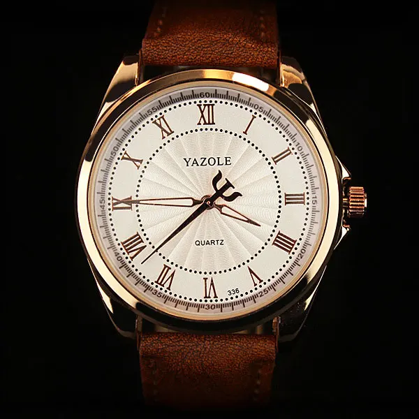 

Yazole Men Watches Fashion Top Brand Wristwatch Leather Straps Watch Men Watch relogio masculino saat bayan kol saati relojes