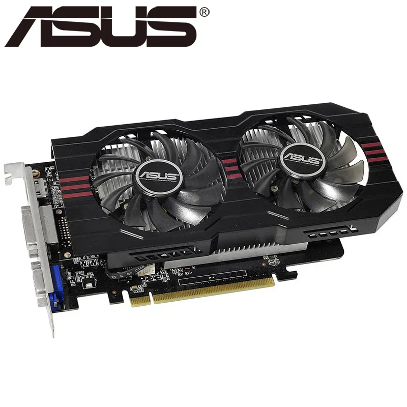 ASUS, оригинальная Видеокарта GTX 750, 2 Гб, 128 бит, GDDR5, видеокарты для nVIDIA, VGA, карты Geforce GTX750, Hdmi, Dvi, VGA, б/у