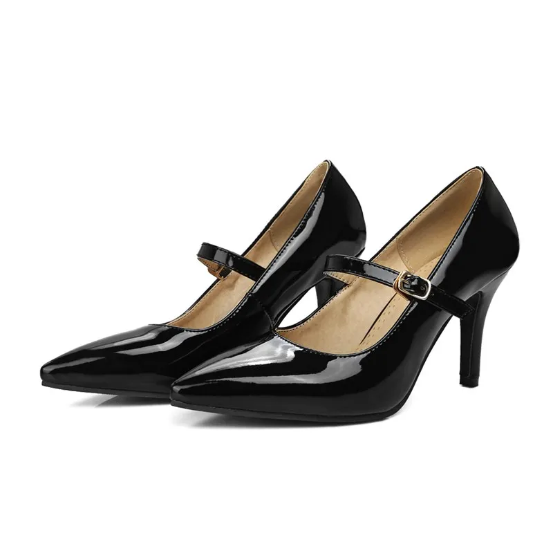 Тонкие Каблуки Пряжка Ремешка Острым Носом летние насосы Красивая женщина