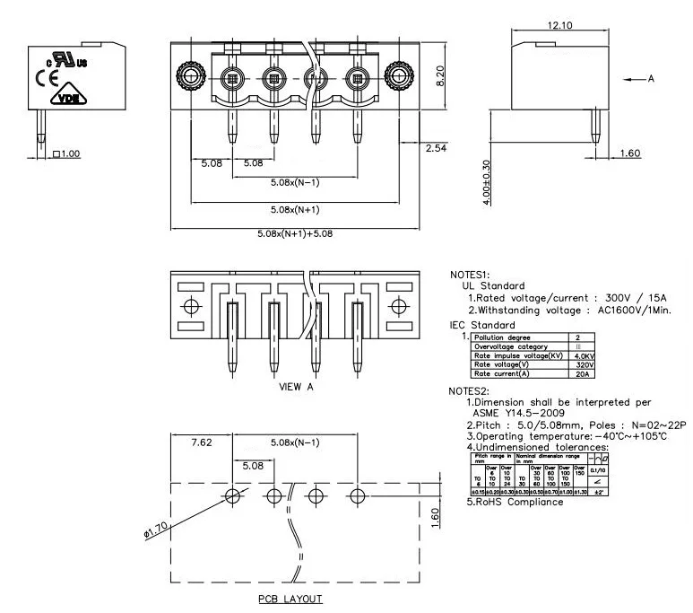 KF2EDGRM 5.08 2P~ 12P PCB CONNECTOR PLUG-IN TEMINAL BLOCK 2EDGRM 5.08mm 2PIN~ 12PIN MSTB 2,5 GF 1776508 PHOENIX CONTACT KEFA