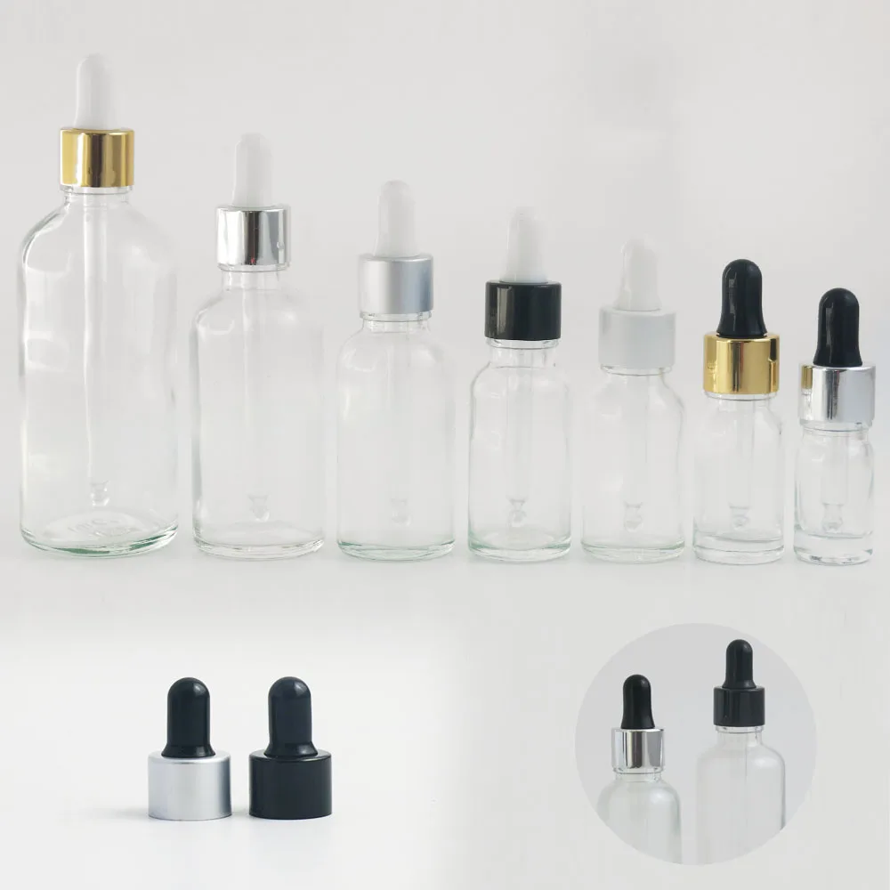 10 x 5ml 10ml 15ml 20ml 30ml 50ml 100ml Clear Glass Essential Oil Bottle With Eye Dropper CosmeticDroppe For Massage | Красота и