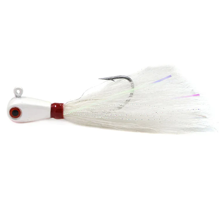 1 унция 3D глаза Bucktail jig 5 цветов большая игра морская Мормышка свинцовая головка приманки для ловли басов - Цвет: 1 piece Color C