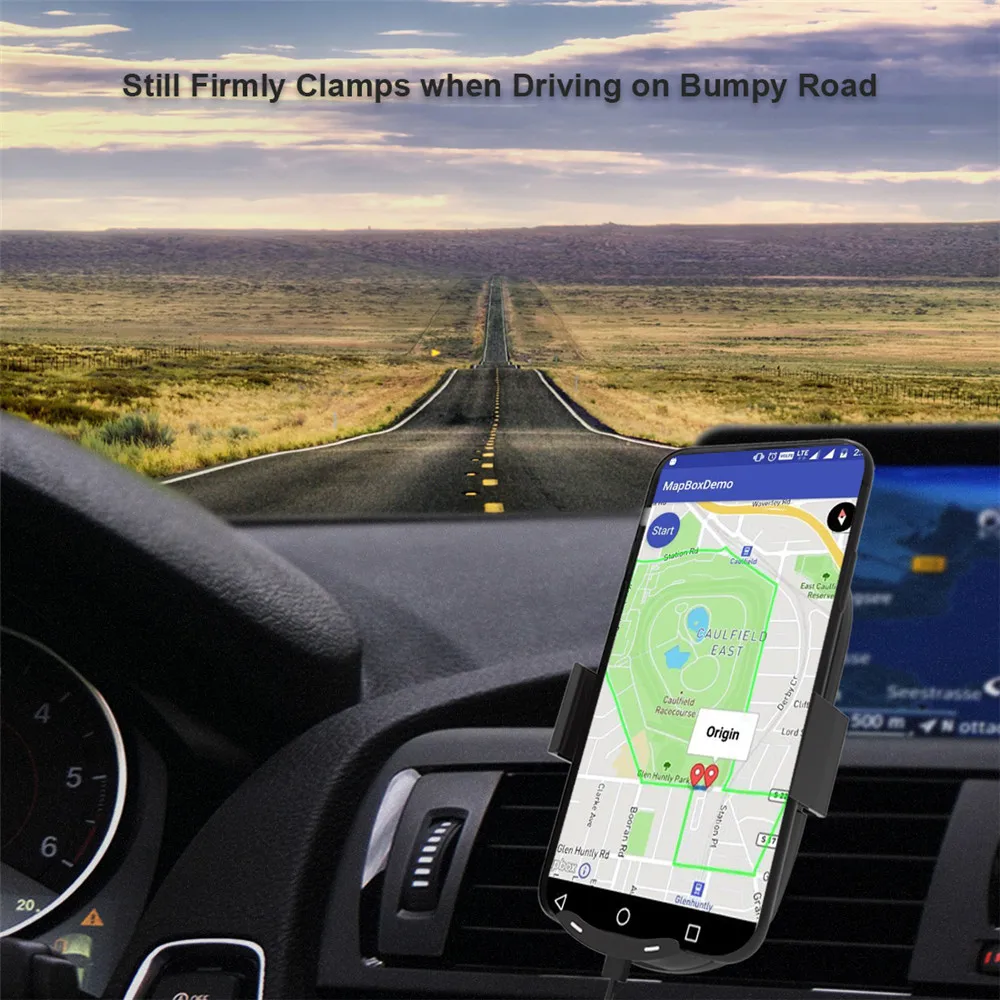 10W 7.5W Automatic Clamping Fast Qi Wireless Car Charger for iPhone Huawei P30 Pro Samsung S8 S10 Phone Mount Suction Holder | Мобильные