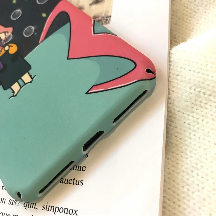 Korean Cartoon Girl Phone Case For iPhone 7 Puls 8 Hard PC Cover Funny Letter Print Couqe iphone X 6 6S Capa |