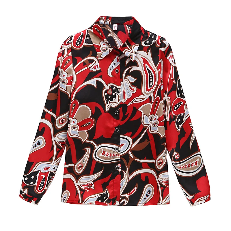 

moda femininablouse fashion turn-down collar brand spring fall women blouses office lady rayon silk shirts tops camisa feminina