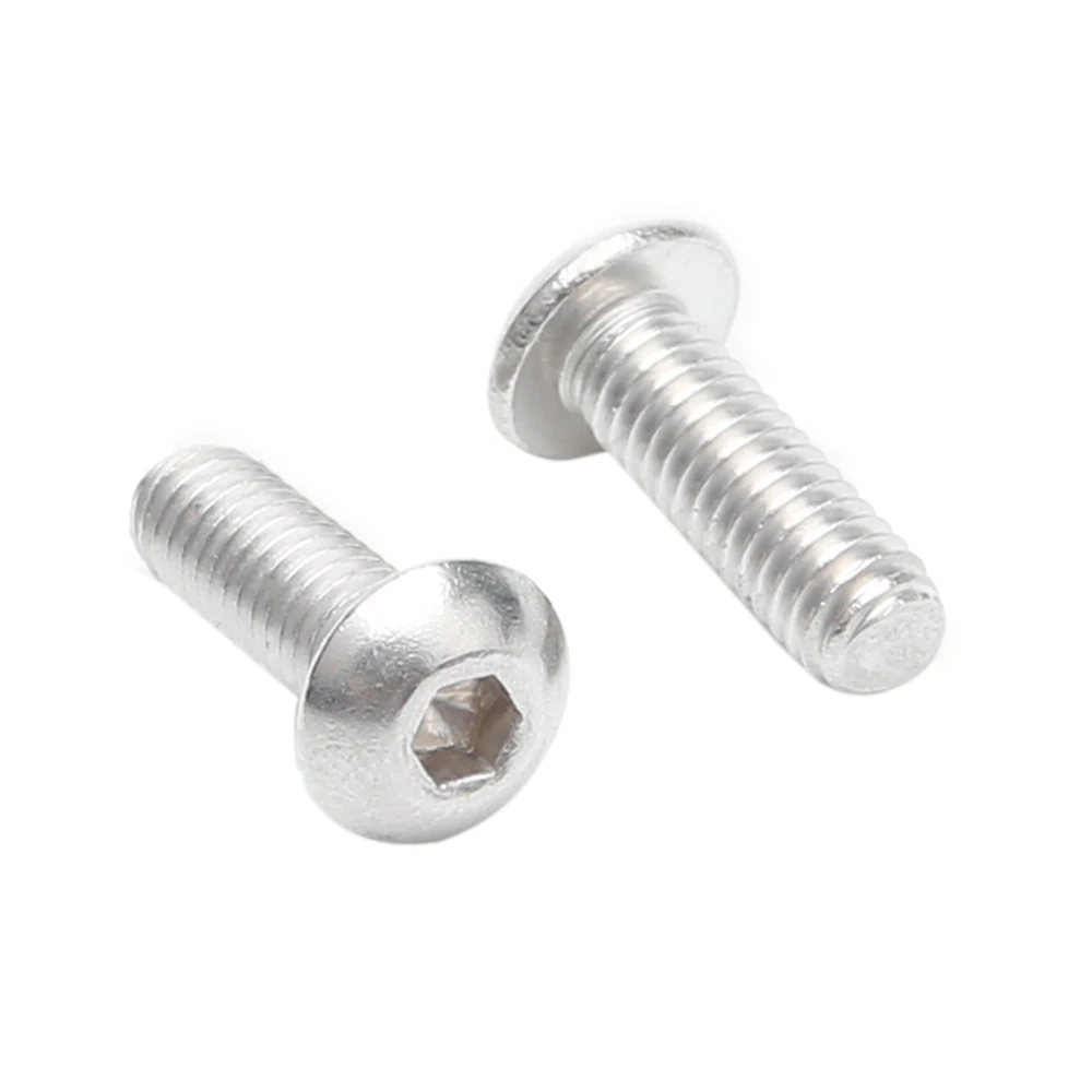 

100pcs Stainless Steel Round Head Screw M5 Stainless Steel Mushroom Pan Head Hex Screw M5