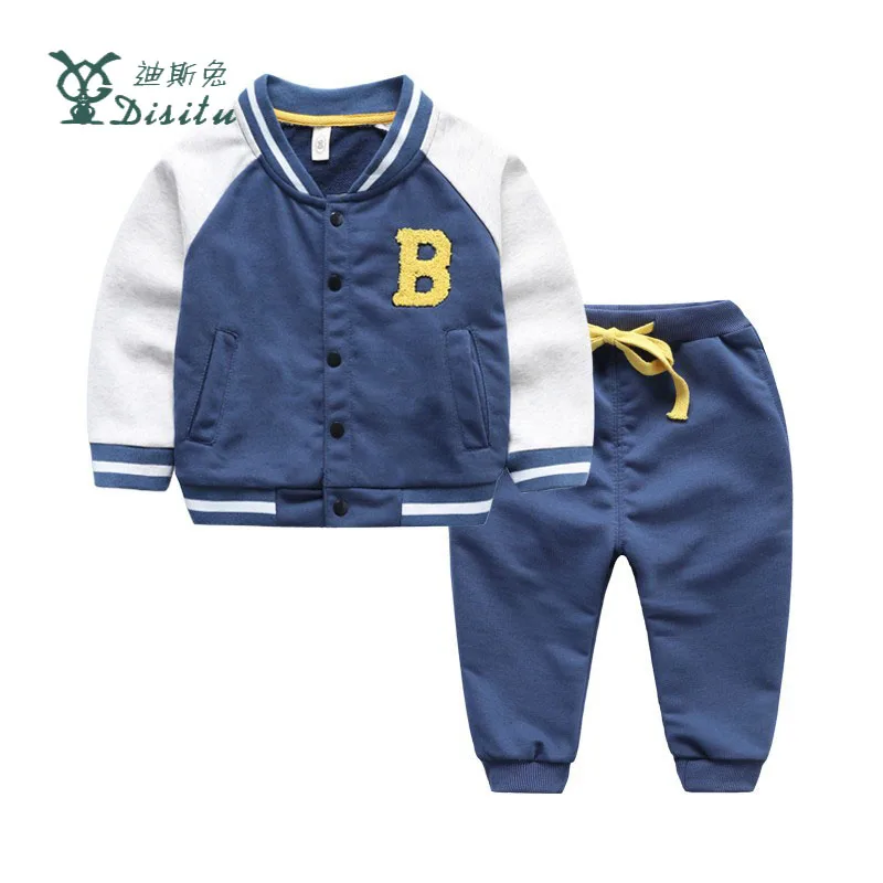 DISITU Brand Kids Clothes 2017 Autumn Baby Boys&ampGirls Clothing Sets Single Breasted Coat And Jacket Pants Free Shipping | Детская