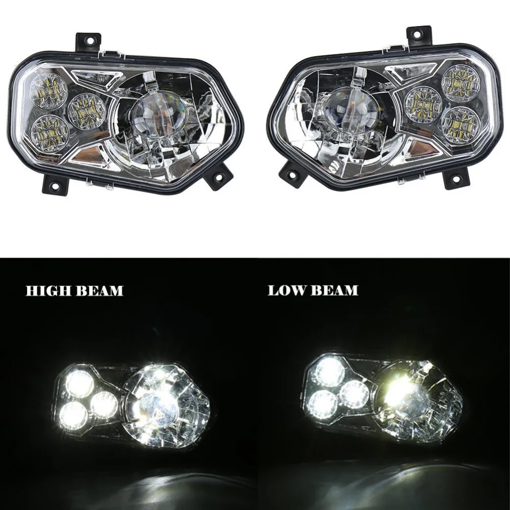 Хромированные СВЕТОДИОДНЫЕ фары FADUIES для Polaris RZR 2011 2014 900 Сменные лампы OEM 2411854 (LH)