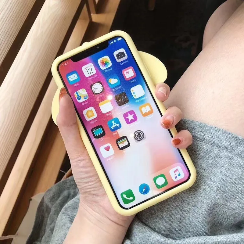 Мягкий силиконовый чехол для apple iphone X Xs 7 8 6 6s Plus милая резинка гелевый Чехол