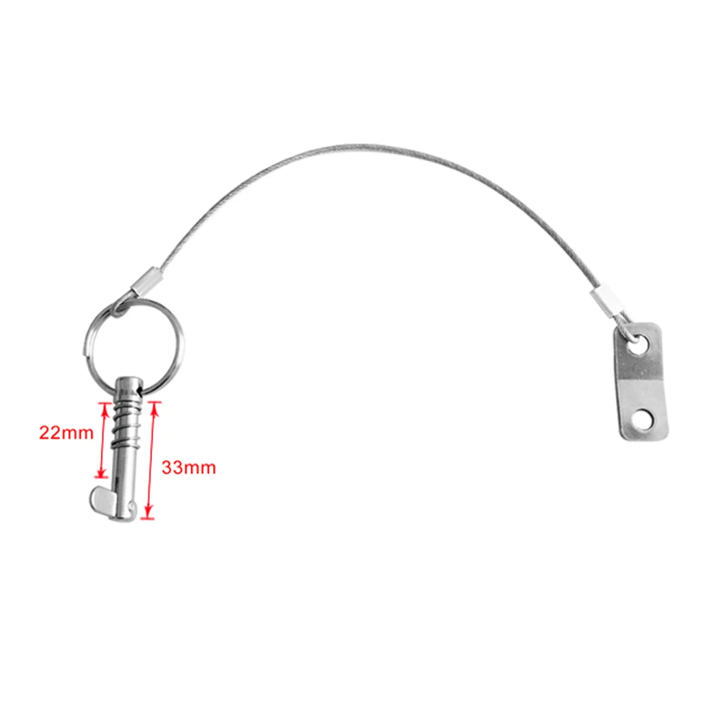 

Quick Release Pin, Bimini Top Pin, Stainless Steel W/ Lanyard, Spring Loaded