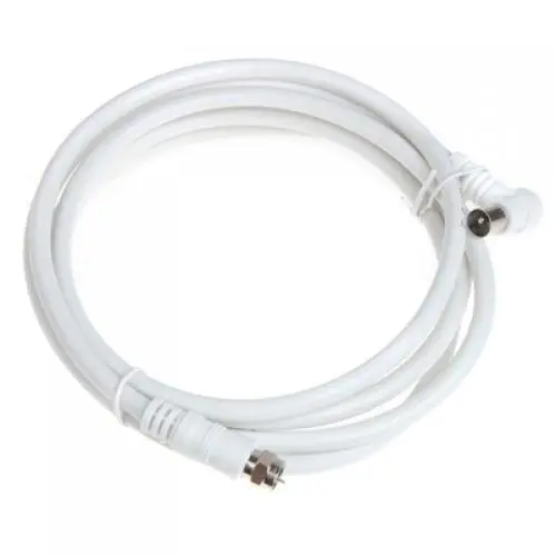 

WSFS Hot White 6.6ft 9.5mm 90 Degrees Male to F type Male Coaxial TV Satellite Antenna Cable