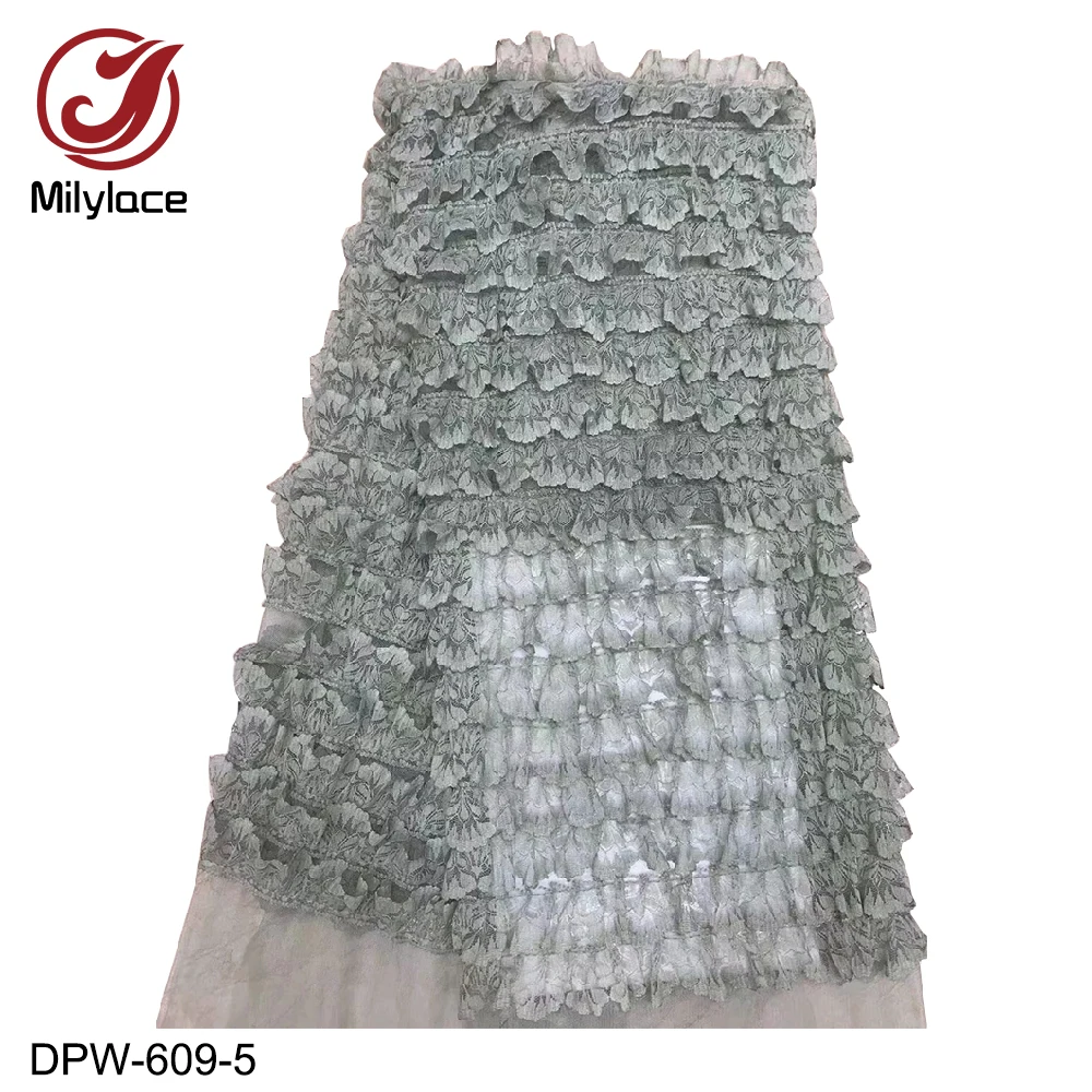 Milylace 2019 lovely French lace fabric wholesale cake skirt mesh with wavy 5 yards for dresses DPW-609 | Дом и сад