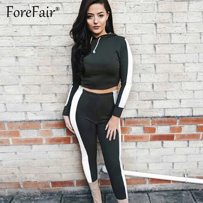 Forefair/2019 Повседневный Спортивный костюм из 2 предметов Женский комплект одежды