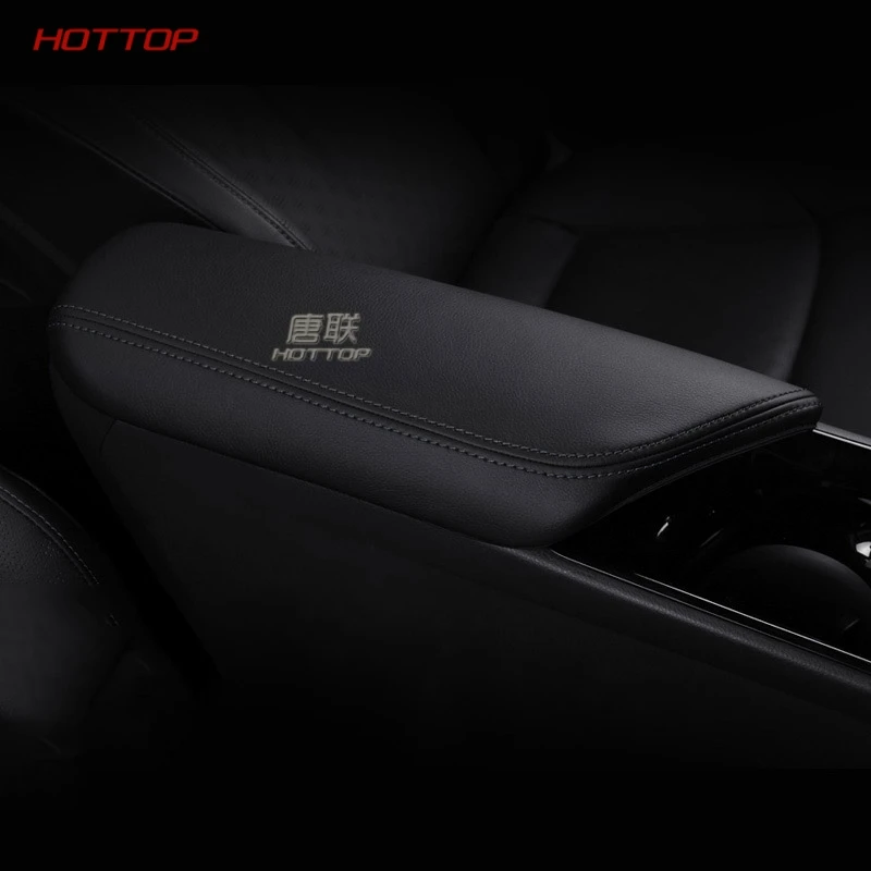 Black blue line 1pc PU Leather Centrol Armrest Box Cover set of Fit For toyota C-HR CHR - Название цвета: Black blue line 1pc