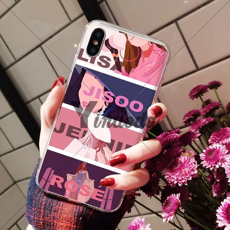 Yinuoda черный розовый BLACKPINK kpop коллаж Мягкий Силиконовый ТПУ чехол для телефона iPhone 5 5Sx 6 7plus 8 8Plus X XS MAX XR