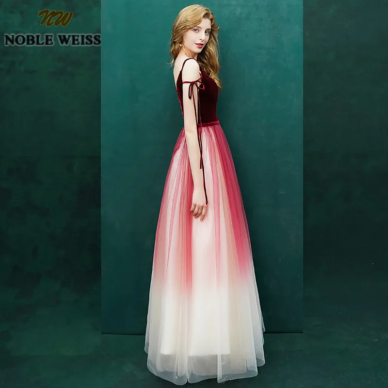 NOBLE WEISS Glamours темно красные платья для выпускного вечера 2019 сексуальное длинное