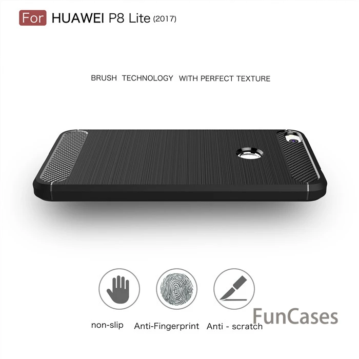 Для huawei P8 P9 lite 2017 чехол Carbon Fibre Матовый ТПУ Smart для телефона s Роскошные