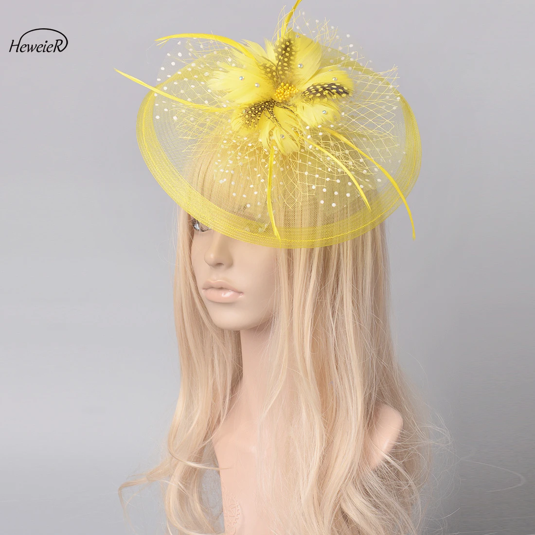 

7colors Handmade Fascinators Feathers Veil Lace Pillbox Hats Hair Clip Cocktail Races Wedding Party Women Hairpiece Headwear