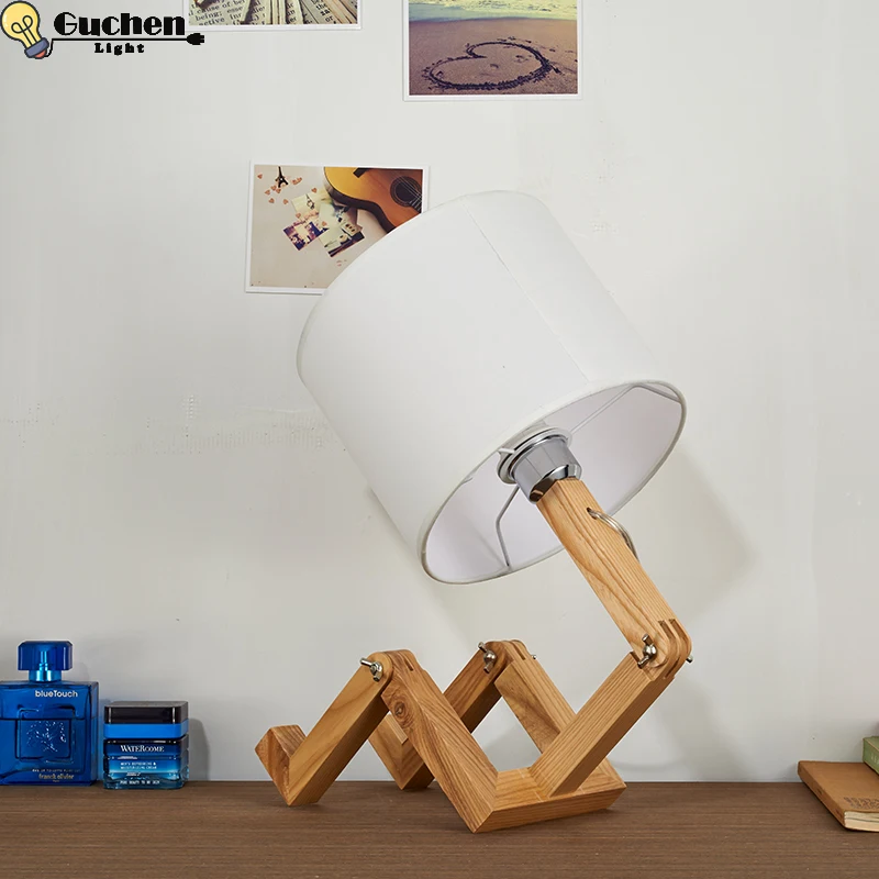 spesifikasi Samping Tempat Tidur Lampu Meja Klip Kantor Lampu LED Meja Mata Dilindungi Umur Panjang Pesan Lampu Untuk Kamar Tidur Lampu LED Kayu Desgin Lampu Malam E27