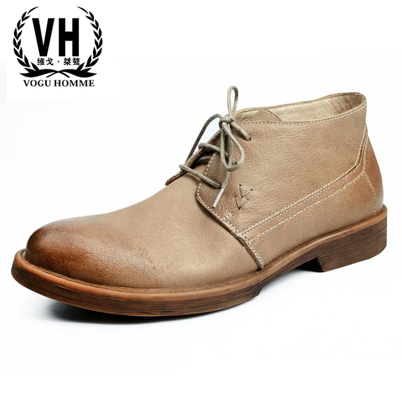 

Real leather , high boots, 2017 new autumn winter British retro men shoes zipper leather shoes Riding boots