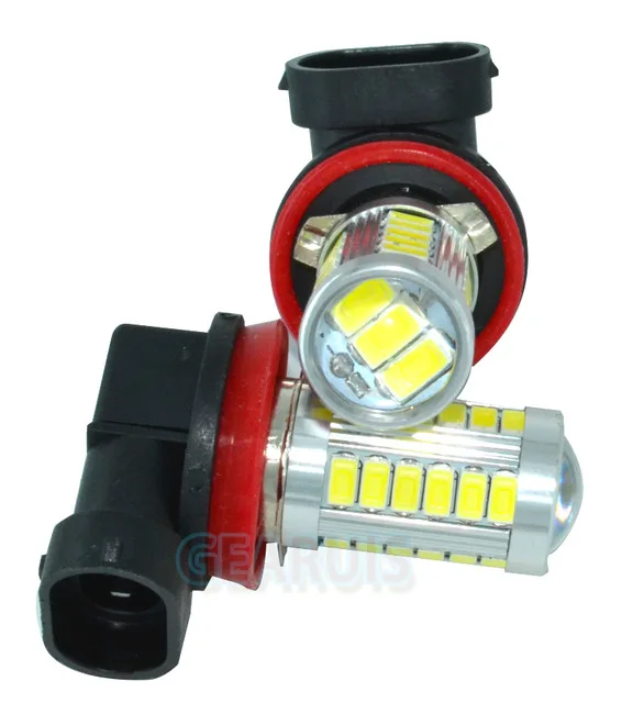 H8 H11 White 2 шт. Авто H4 светодиодный 33 SMD 5630 5730 H8 H9 H11 H7 9005 9006 светодиодный свет лампы фары, противотуманные фары, светодиодные лампы 12 V автомобильный Стайлинг - Испускаемый цвет: H8 H11 White