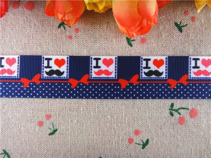 Лента корсаж для волос с принтом Я люблю папу 25 мм 10 ярдов 15060627 1 дюйм|grosgrain ribbon