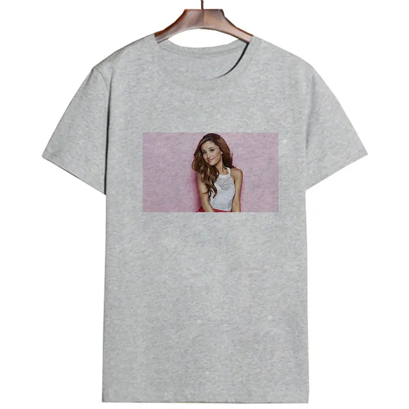 Женская одежда летняя новая футболка Ariana Grande модная хипстерская футболка для отдыха Harajuku Эстетическая уличная женская футболка - Цвет: 1586-gray