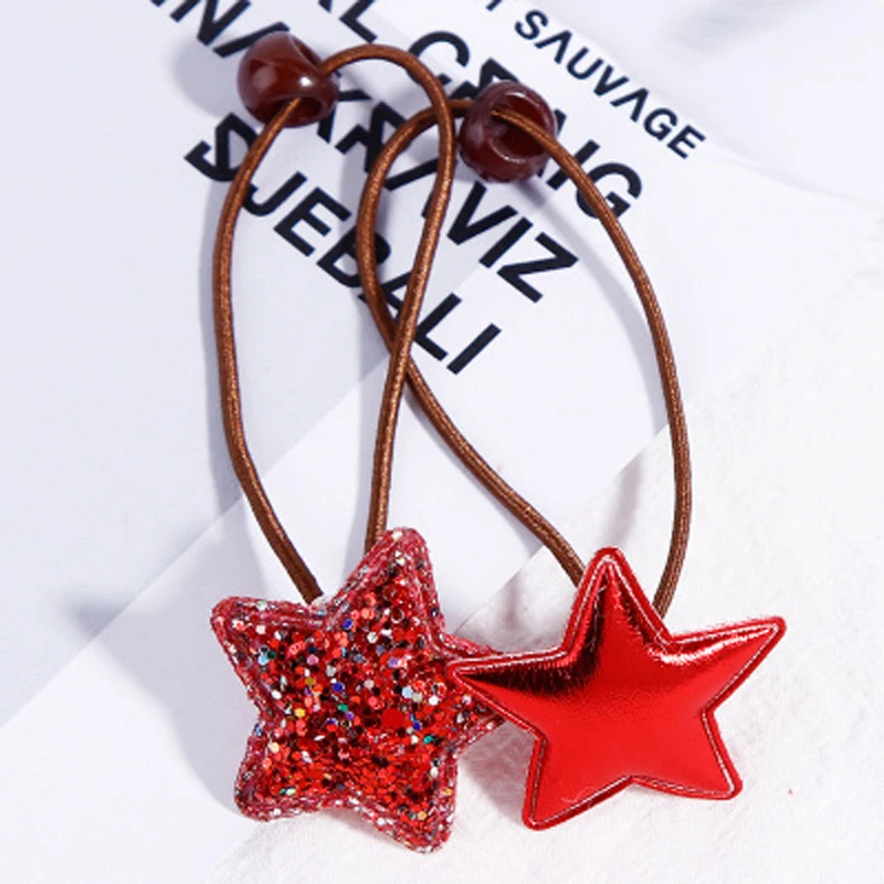 2 шт./лот для девочек сверкающие звезды корона сердце эластичные резинки волос