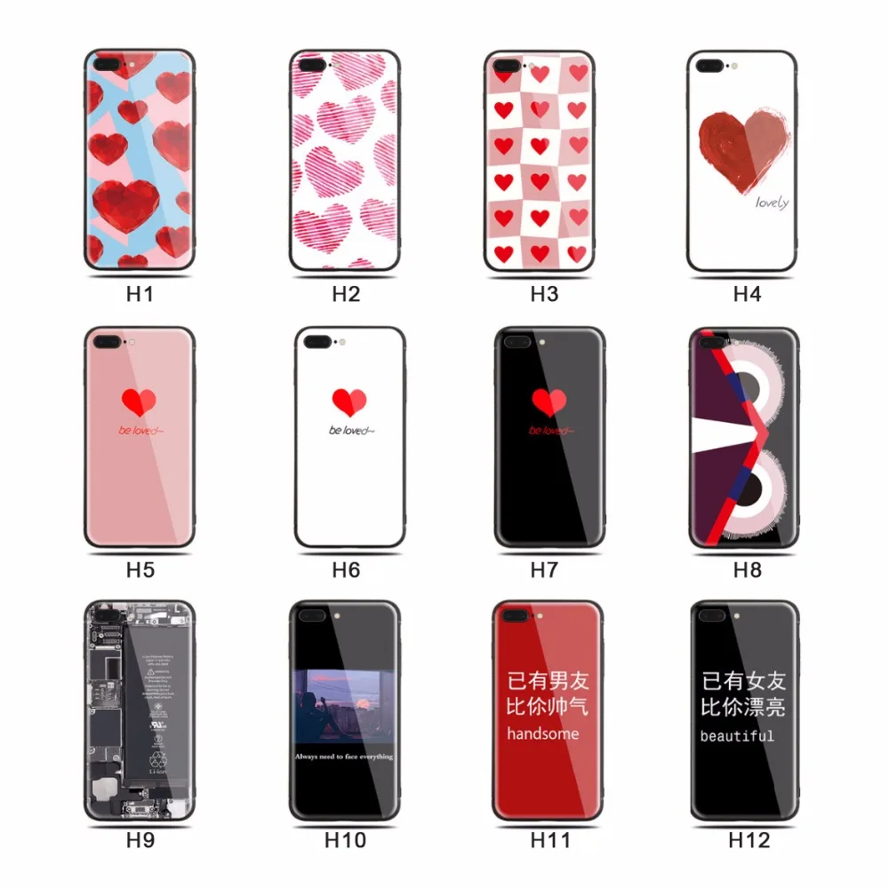 KYKASGO чехол из закаленного стекла для iPhone X с милым сердцем жесткая задняя крышка