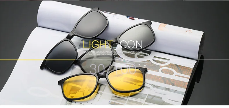 Ширина-133 очки магнитный зажим TR очки против близорукости в оправе с клипсой на трех поляризованных солнцезащитных очков очки сочетание 3D линз