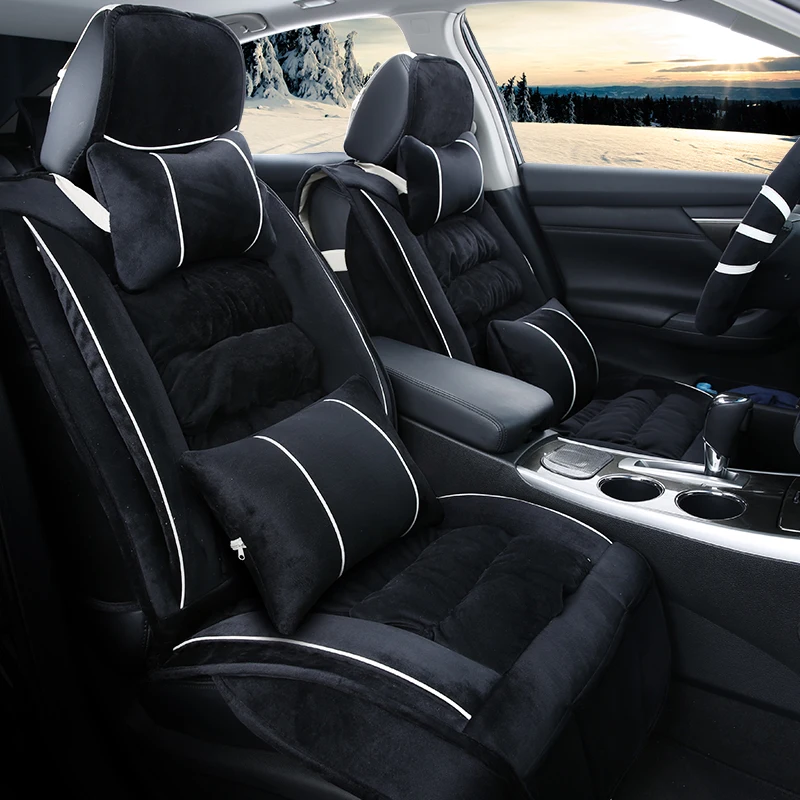 3D зимний плюшевый чехол для автомобильного сиденья подушка Toyota Corolla RAV4 Prius Prado
