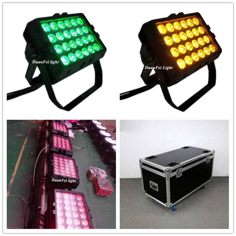 (6 шт. + чехол) dmx настенная шайба led rgbwa 24x15 Вт 5в1 городской цветной сценический