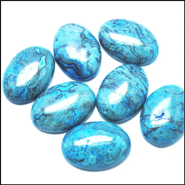 10pcs Natural Blue jasperr stone cabochons Oval shape size 18x25mm top fashion DIY jewelry fittings | Украшения и аксессуары