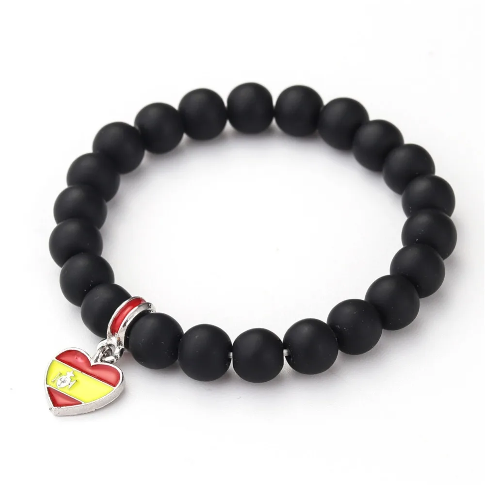 Браслет с национальным флагом из натурального камня Франции Германии Италии