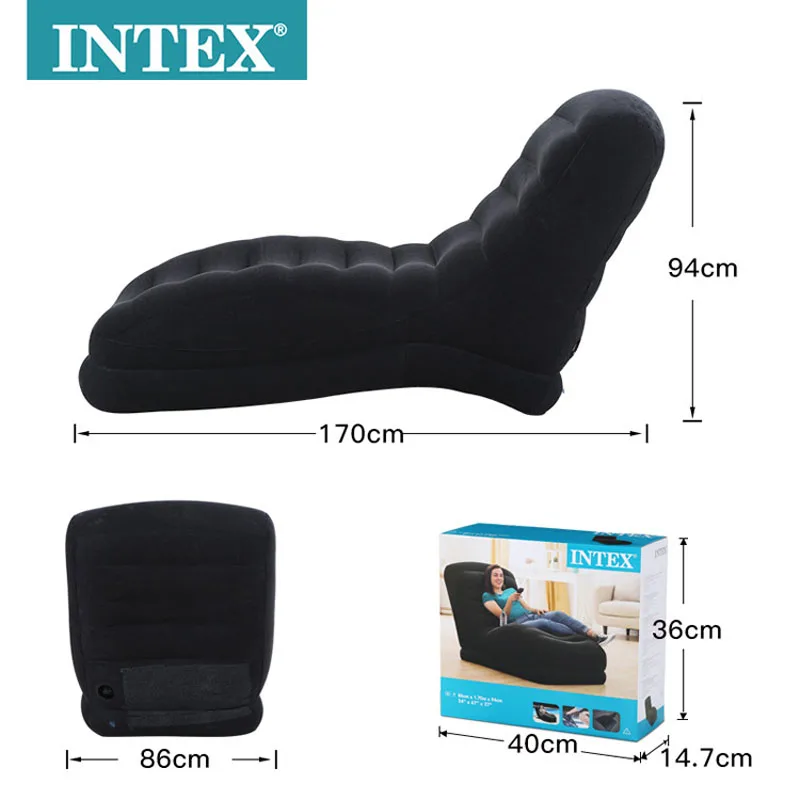 INTEX 68595 170*96*86 см Флокирование одной спинкой надувной диван ленивый Досуг кресло диван с электрическим насосом