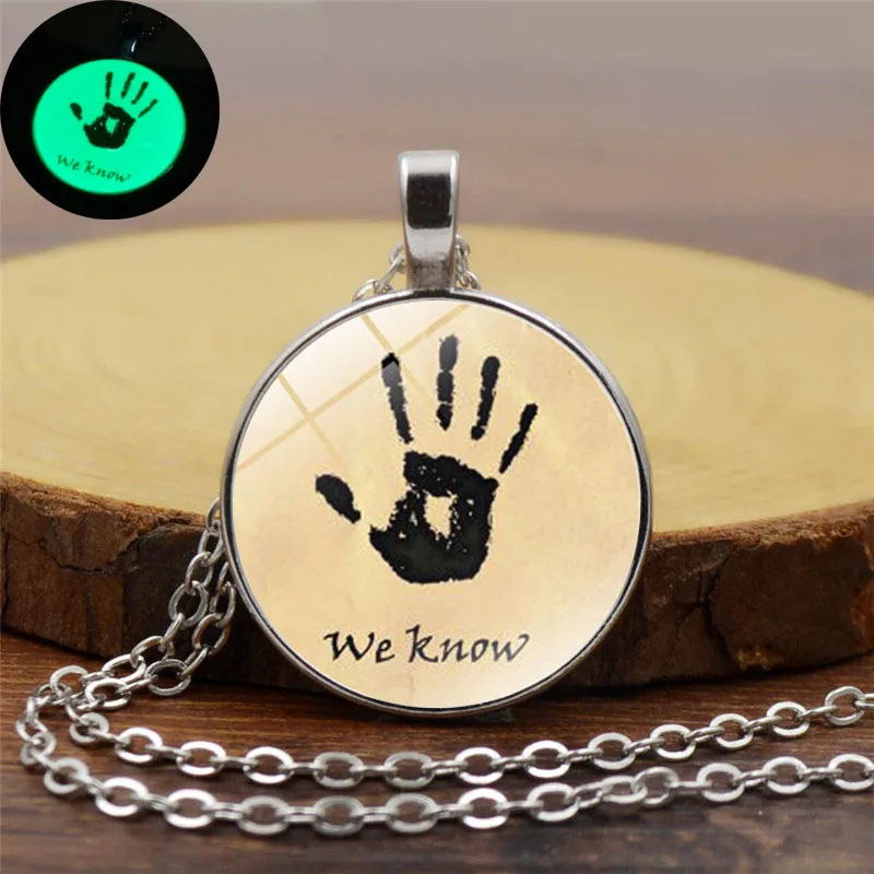 Светящееся ожерелье Skyrim Dark с таинственными нотами стеклянная подвеска кабошоном