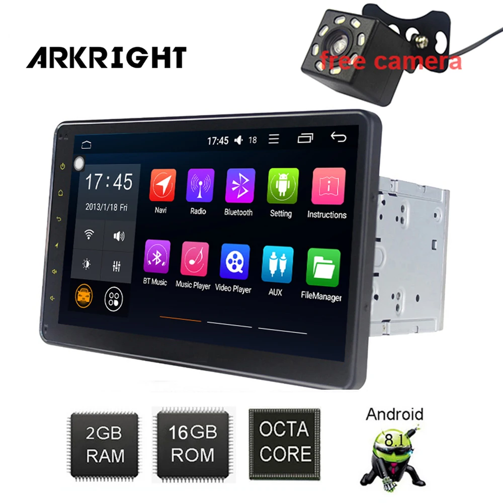ARKRIGHT 10 1 'ƈdin ips экран Android 8 автомобильный Радио 2 GB головное устройство/радио