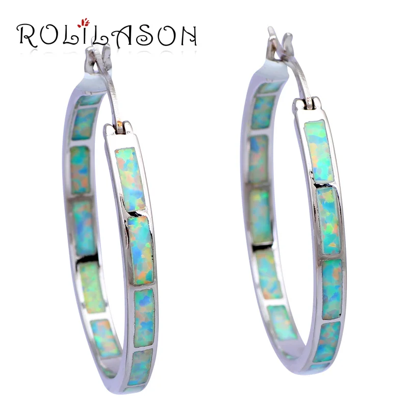 Популярные Стиль большой круглый Серьги оптом и в розницу Белый огненный опал