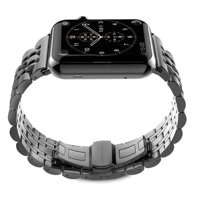 Laforuta бабочка кнопка из нержавеющей стали ремешок для Apple Watch 38 мм 40 мм 42 мм 44 мм сменный Браслет для iWatch1 2 3 4
