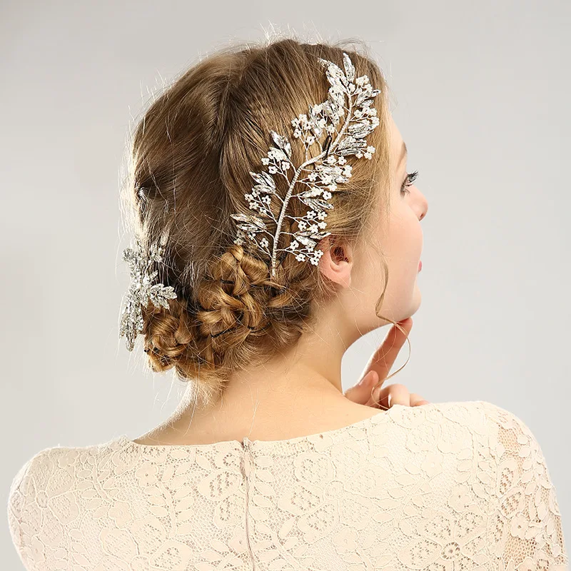 Silver Color Crystal Hair Jewelry Headband Tiara Wedding Band Headpieces Trendy Hairband Accessories Women Decoration | Украшения и